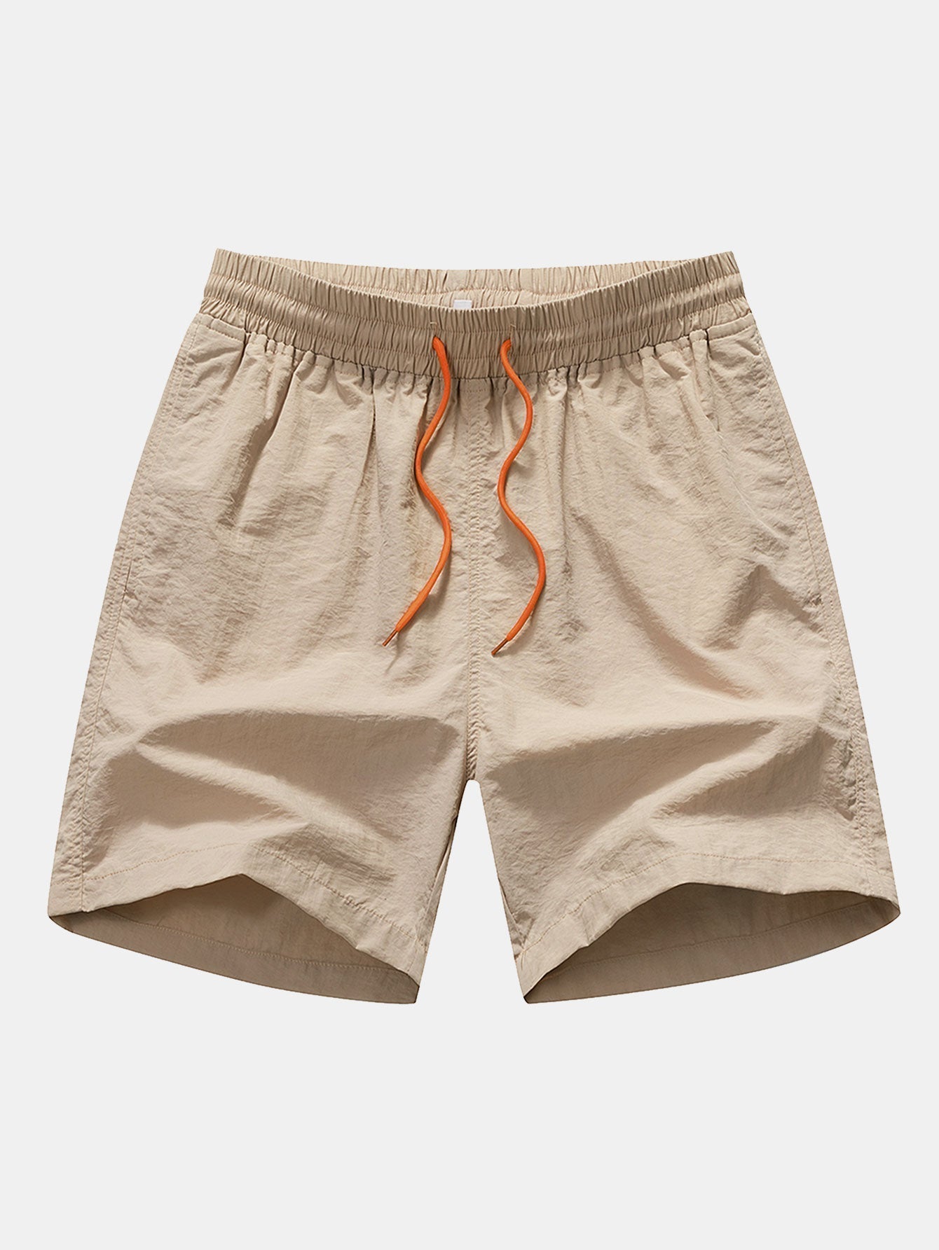 Palm Tree Silhouette Print Cotton T-Shirt & Man Mid Length Drawstring Swim Shorts